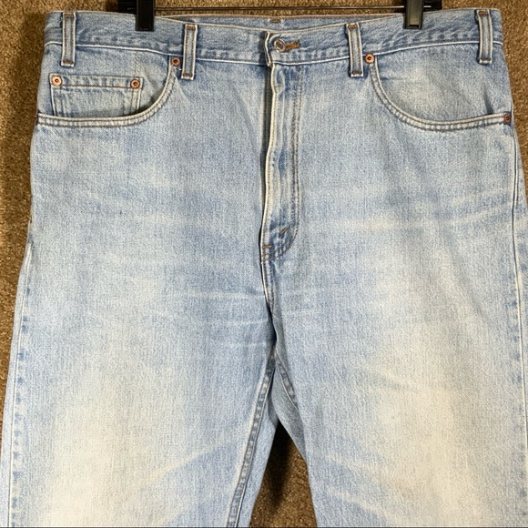 Vintage 90s LEVI’S Mens Jeans Sz 38x30 Straight 505 Light Wash Blue Denim Cotton - Picture 5 of 10